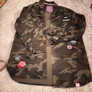 Superdry Camouflage Jacket with Patches size large